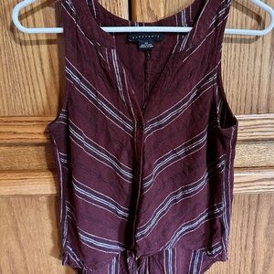 Sanctuary Burgundy and White Striped Tank Top
